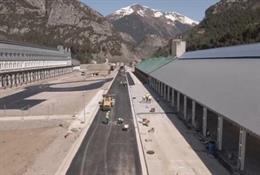 Preparado el vial provisional de acceso a la nueva estación de viajeros de Canfranc.