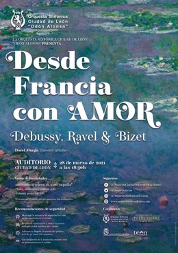 Cartel del concierto Desde Francia con Amor que tendrá lugar este domingo en el Auditorio Ciudad de León.
