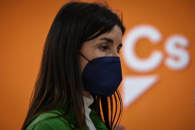 La diputada Ruth Merino en la sede del partido después de ser elegida nueva portavoz de Ciudadanos en Les Corts