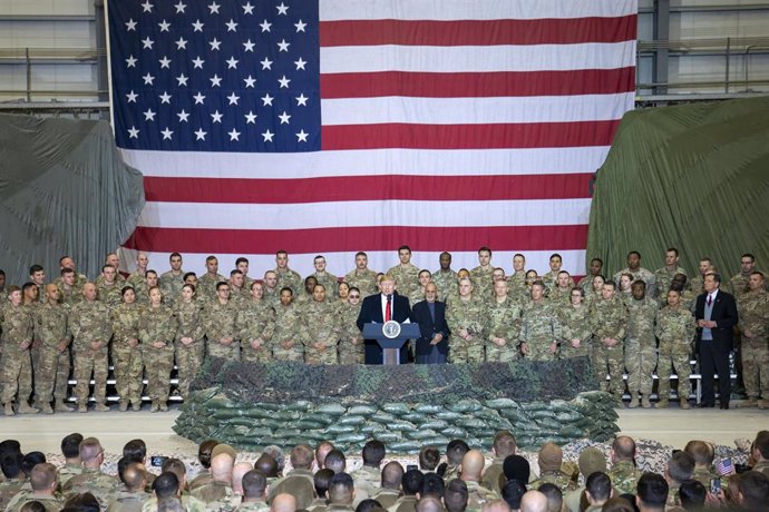 Archivo - Visita de Donald Trump a las tropas en Afganistán