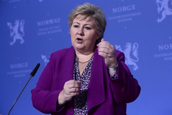 Archivo - La primera ministra noruega, Erna Solberg.