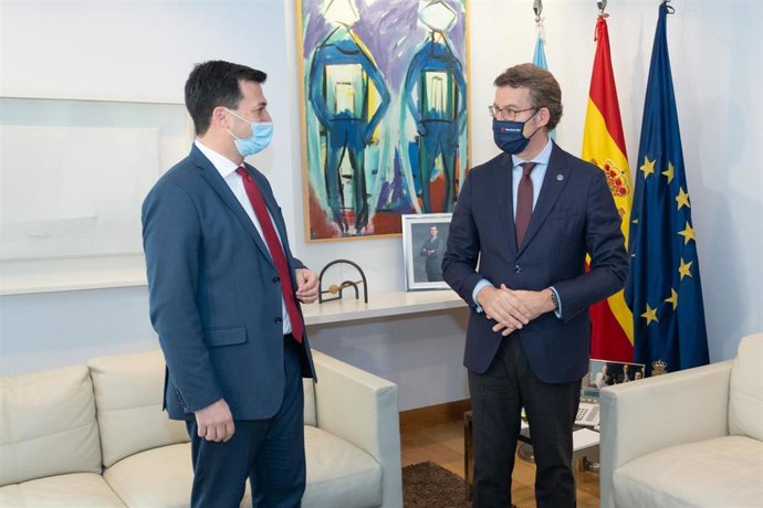El secretario xeral del PSdeG, Gonzalo Caballero, y el presidente de la Xunta, Alberto Núñez Feijóo