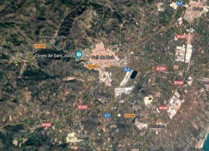 La A-7  a su paso por La Vall  d'Uixó