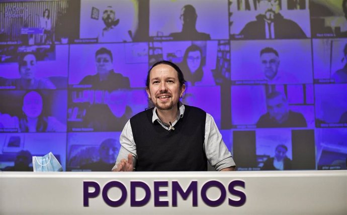 Archivo - El secretario general de Podemos, Pablo Iglesias, interviene en el Consejo de Coordinación del partido