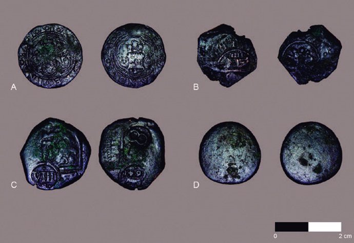 Monedas de la era moderna descubiertas en 2005 en el dolmen de Menga