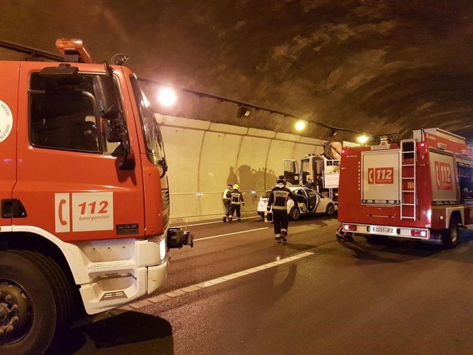 Simulacro de accidente en el tínel de La Cerradura realizado en 2018