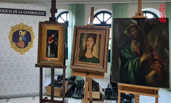La Policía de la Generalitat interviene tres obras falsas de Modigliani, El Greco y Goya que iban a venderse por 12,5 millones en el mercado negro
