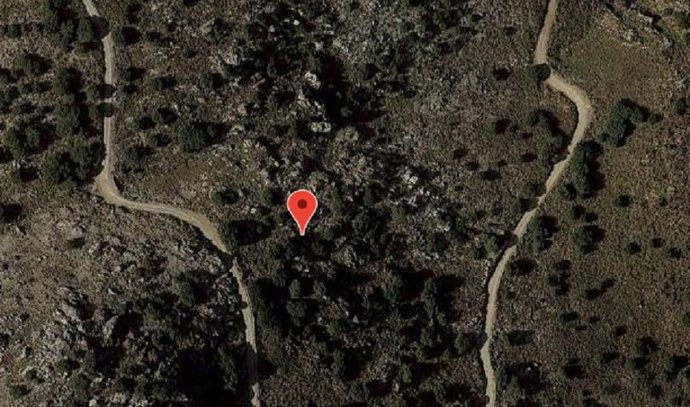 Vista satélite de la zona donde ha tenido lugar el rescate de un ciclista herido en Órgiva (Granada)