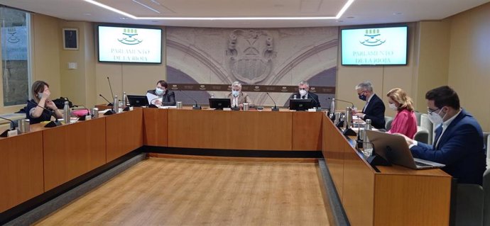El consejero de Desarrollo Autonómico, José Ángel Lacalzada, ha comparecido hoy en el Parlamento de La Rioja para exponer en detalle la evolución de la pandemia de COVID-19 en la comunidad, así como para analizar las actuaciones llevadas a cabo