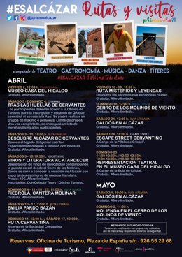 Cartel con las actividades de Semana Santa en Alcázar.