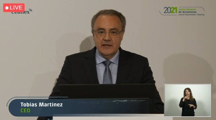 El consejero delegado de Cellnex, Tobías Martínez, en la Junta General de Accinistas 2021