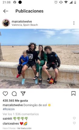Publicación de Instagram del futbolista Marcelo