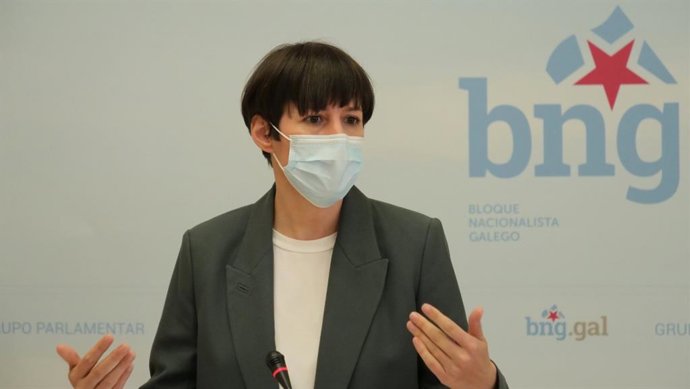 La portavoz nacional del BNG, Ana Pontón, en rueda de prensa.