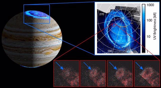 Nueva característica auroral en Júpiter