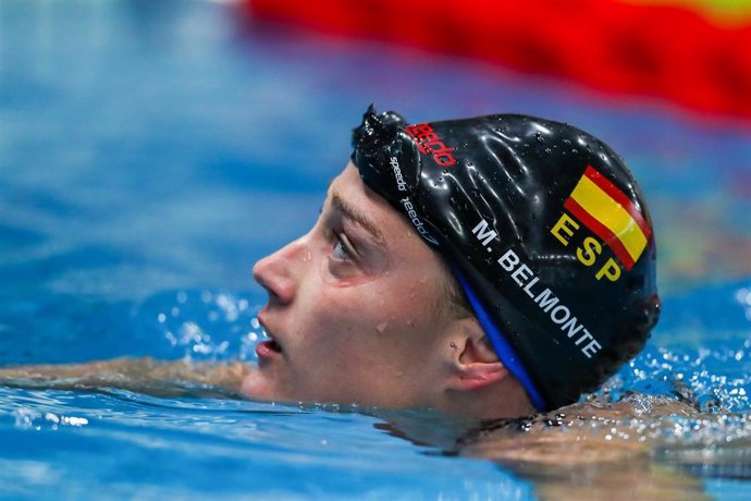 Archivo - La nadadora española Mireia Belmonte tras una prueba