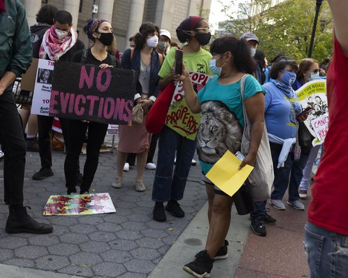 Portesta contra los desahucios en Nueva York, Estados Unidos