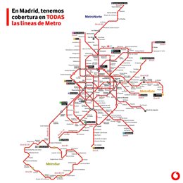 Archivo - Estaciones de Metro de Madrid con cobertura de Vodafone
