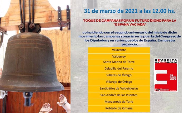 Distintos tempos de la provincia de León se sumarán este miércoles mediante un repique de campanas a las reivindicaciones de la España vaciada.