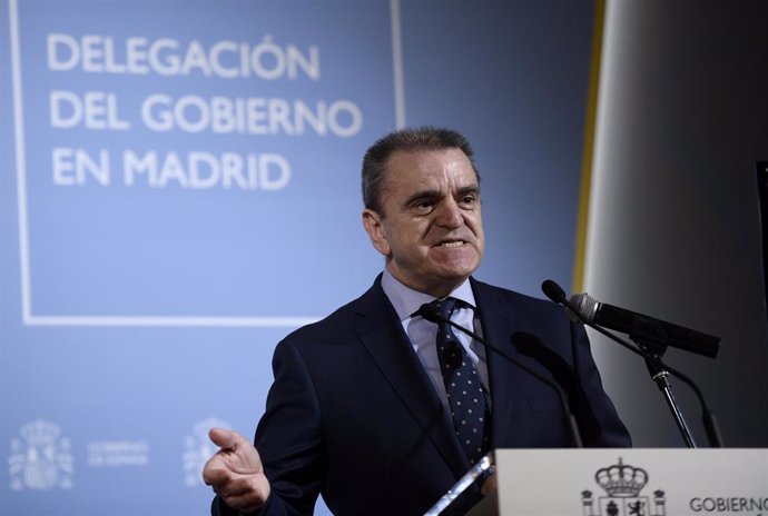 El delegado del Gobierno en Madrid, José Manuel Franco, comparece en rueda de prensa en la sede de la Delegación del Gobierno en Madrid (España), a 4 de marzo de 2021. 