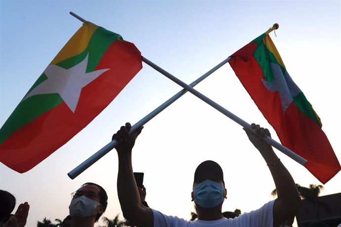 Manifestaciones en Birmania contra el golpe de Estado