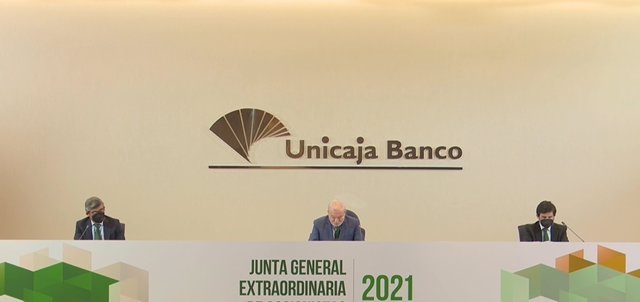 Junta de accionistas de Unicaja Banco, celebrada en Málaga el 31 de marzo de 2021.