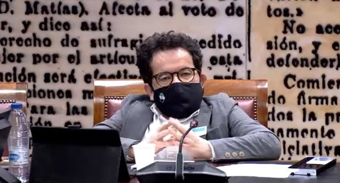 El delegado del CERMI para los Derechos Humanos y la Convención de la ONU, Jesús Martín. En el Senado