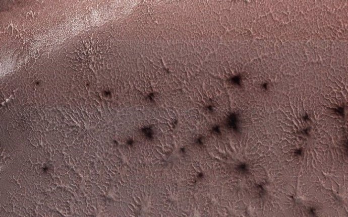 Pasiaje de arañas en Marte