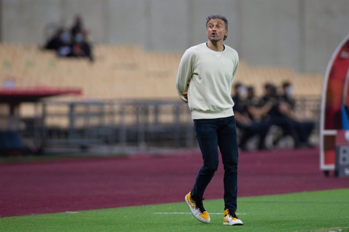 Luis Enrique Martinez, head coach of Spain, during the FIFA World Cup 2022 Qatar qualifying match between Spain and Kosovo at Estadio La Cartuja on March 31, 2021 in Sevilla, Spain