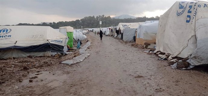 Archivo - Campo para personas refugiadas en Lesbos.
