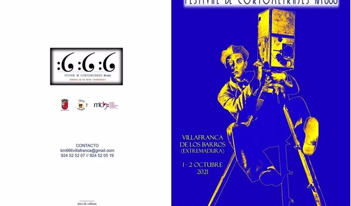 Cartel del I Festival de Cortometrajes KM 666 de Villafranca de los Barros