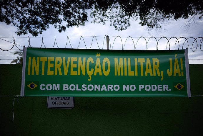 Concentración de los partidarios del presidente de Brasil, Jair Bolsonaro, contra el gobernador de Sao Paulo, Joao Doria, y el Tribunal Supremo.