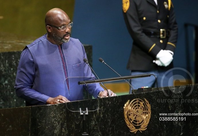 Archivo - El presidente de Liberia, George Weah