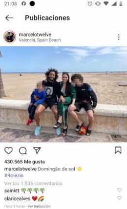Publicación de Instagram del futbolista Marcelo