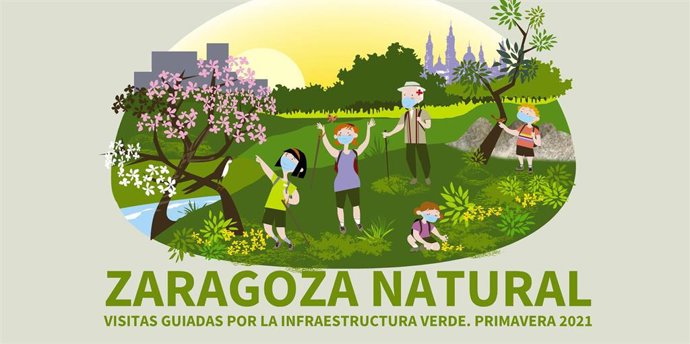 Cartel del programa de las rutas por la biodiversidad de Zaragoza
