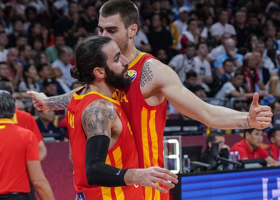 Archivo - Ricky Rubio y Juancho Hernangómez