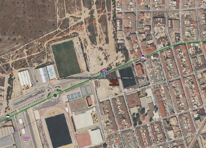 Imagen por satélite del lugar del atropello