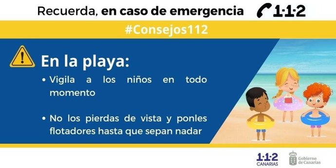 Consejos del 112 para cuando se está con niños en la playa