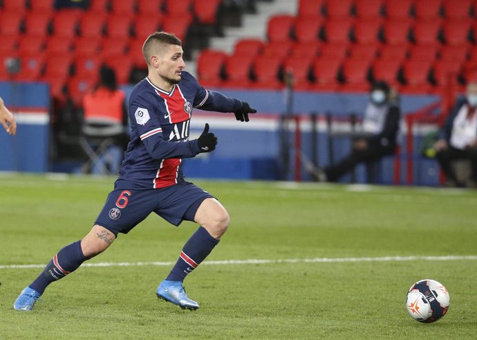 Marco Verratti of PSG during the French championship Ligue 1 football match between Paris Saint-Germain and FC Nantes on March 14, 2021 at Parc des Princes stadium in Paris, France - Photo Jean Catuffe / DPPI