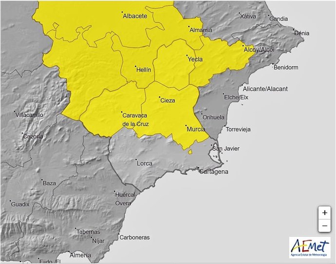 Mapa de avisos meteorológicos