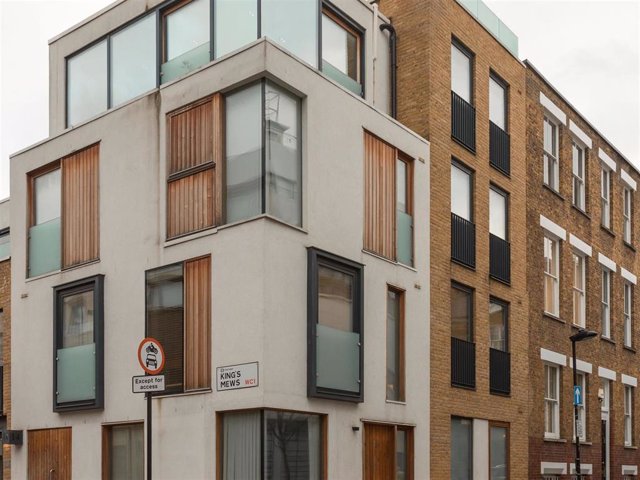 London, United Kingdom: Newly built private residential property in Farringdon with a modern-looking, sleek finish