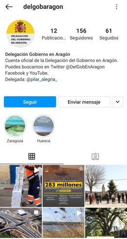 La Delegación del Gobierno en Aragón refuerza su presencia en redes sociales con nuevos perfiles en Instagram y YouTube.