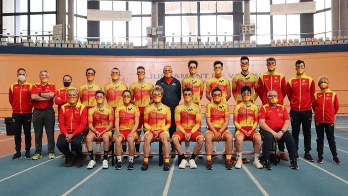La selección española élite de ciclismo en pista finaliza su primera concentración de 2021