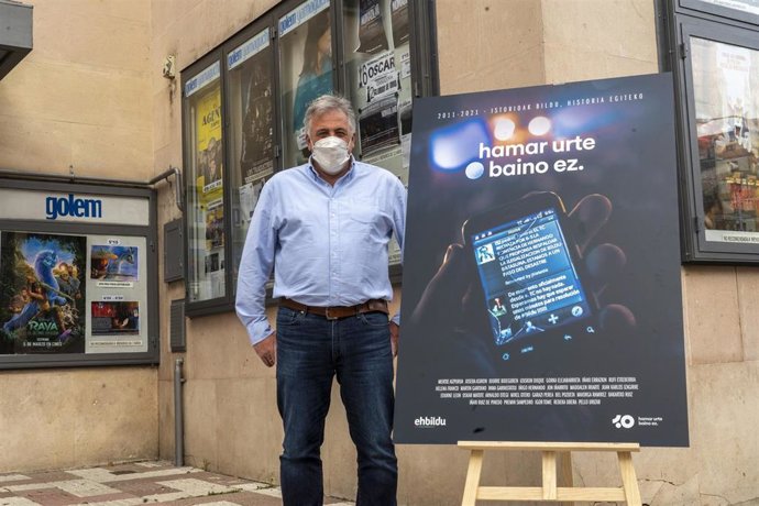 Joseba Asiron, portavoz de EH Bildu en el Ayuntamiento de Pamplona, en la presentación del documental 'Hamar Urte Baino Ez'