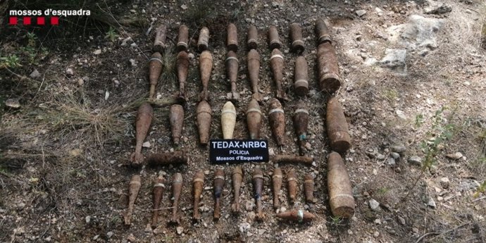 Encuentran 23 artefactos explosivos de la Guerra Civil en Xerta (Tarragona)