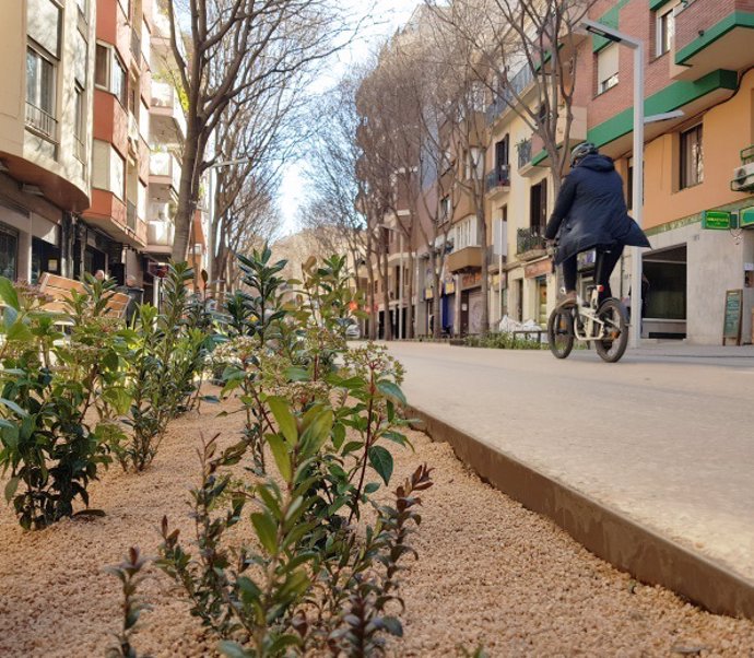 Tram del carrer Gran de Sant Andreu reformat per l'Ajuntament de Barcelona.
