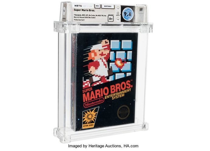 Imagen de la versión rara de 1986 del Super Mario Bros.