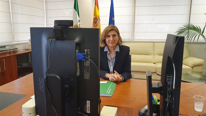 La consejera de Empleo, Formación y Trabajo Autónomo de la Junta de Andalucía, Rocío Blanco, durante la presentación de la guía.