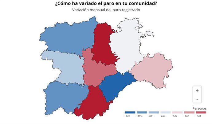 Gráfico de elaboración propia sobre la evolución del paro en marzo de 2021