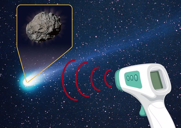 Al observar un cometa en longitudes de onda infrarrojas térmicas, las mismas longitudes de onda que utilizan los termómetros sin contacto, es posible determinar no solo su temperatura actual, sino también la composición de la superficie del núcleo.