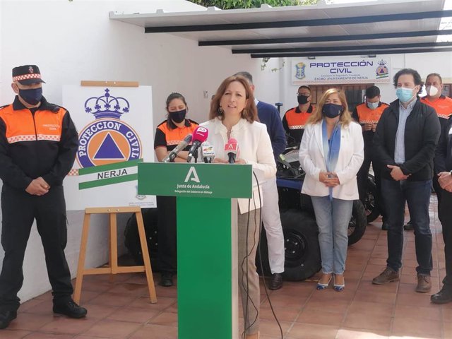 La delegada del Gobierno andaluz en Málaga, Patricia Navarro, en rueda de prensa